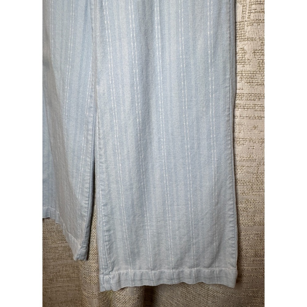 Sincerely Jules Striped Wide Leg Paperbag Pants Women's S Linen Blend Coastal - Picture 4 of 12